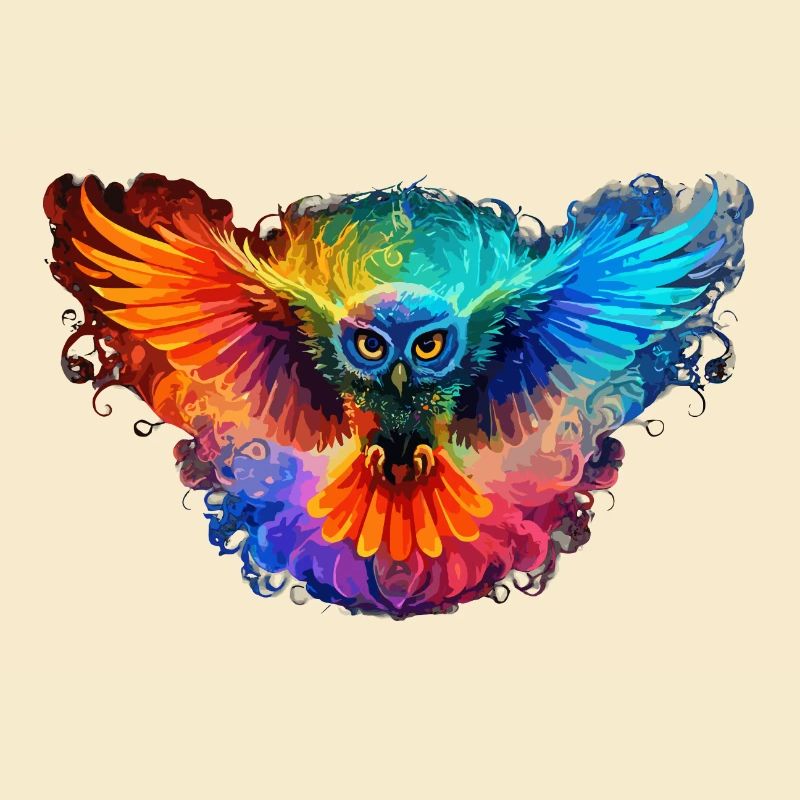 Regenbogen Eulenherz Kunst