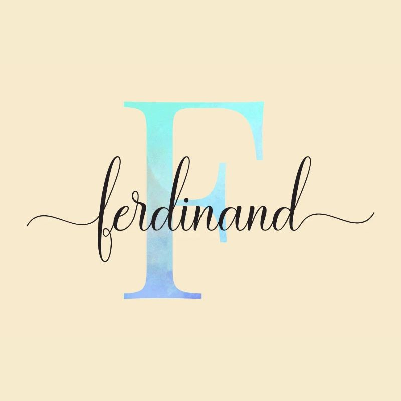 E| Monogramme | Nom | Ferdinand | Aquarelle