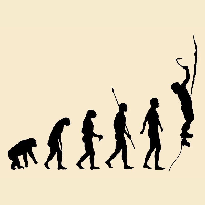 Human evolution, ice climbing, ice climbers