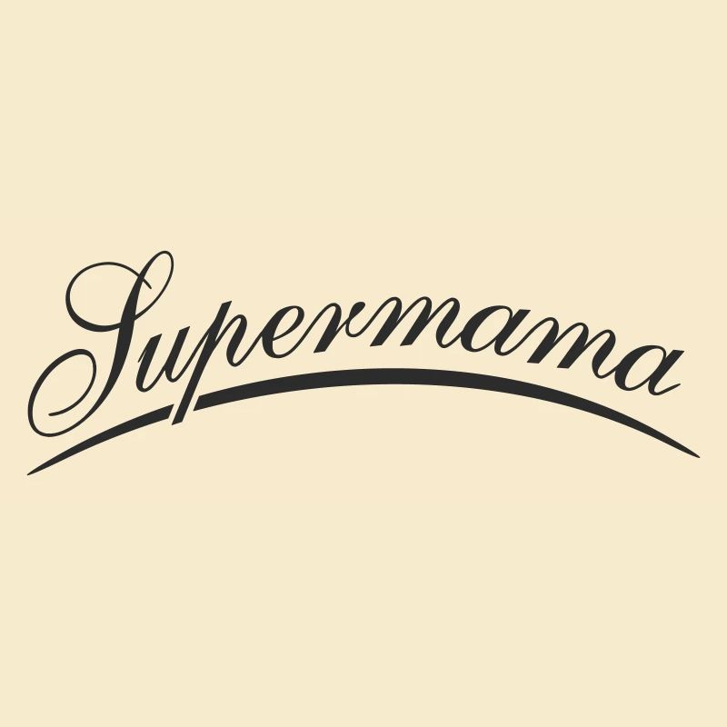 Lettrage Supermama en écriture cursive