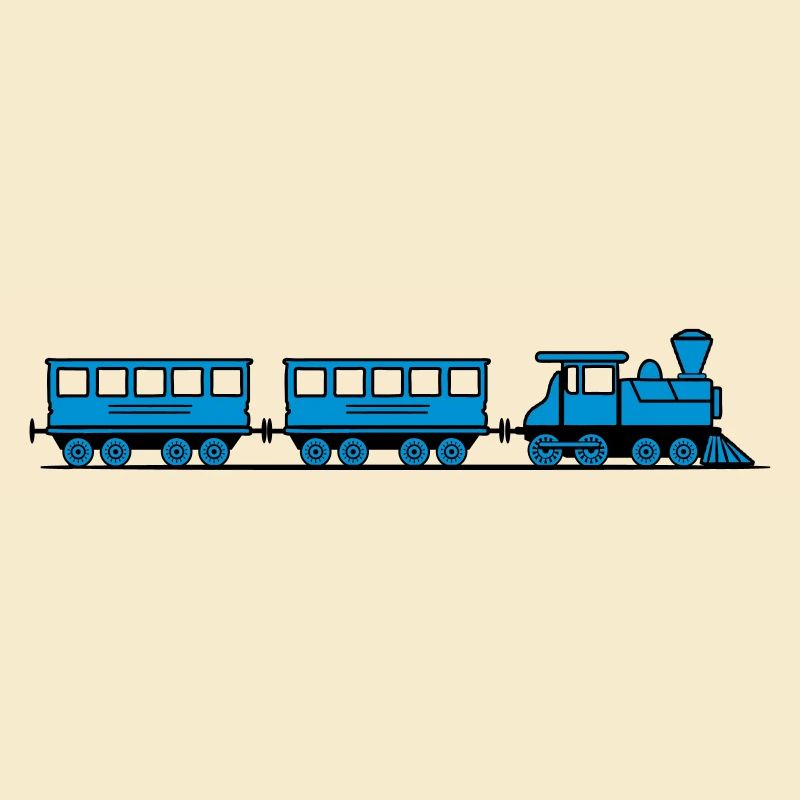Zug Eisenbahn Dampflok Wagons
