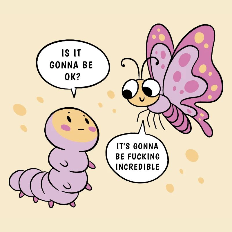 Cute butterfly and caterpillar development