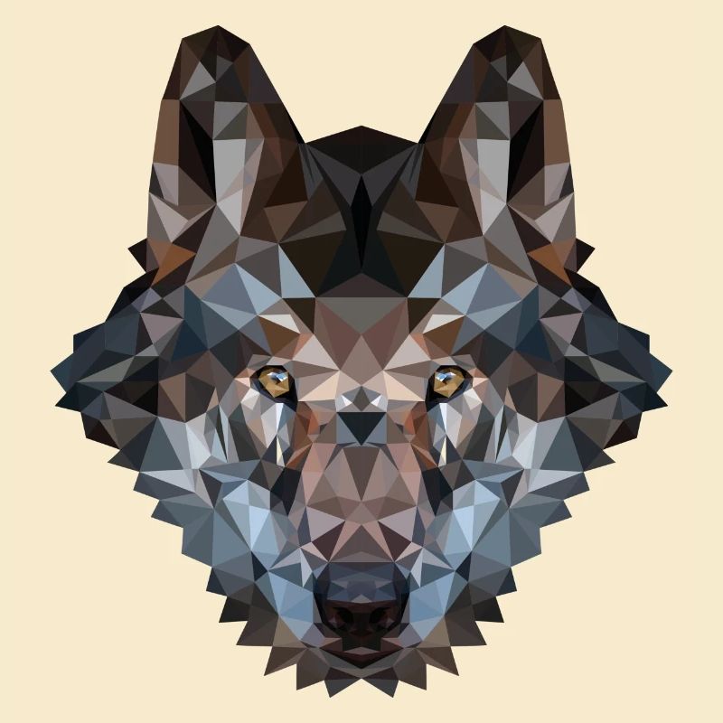 Wolfskopf | Polygon Wolf Kopf | Wolf geometrisch