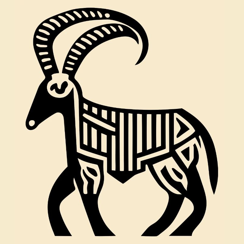 A Silhouette Patterned Goat