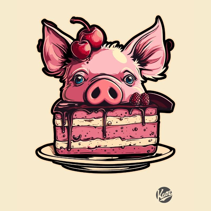 Cherry Cake Cake Pig