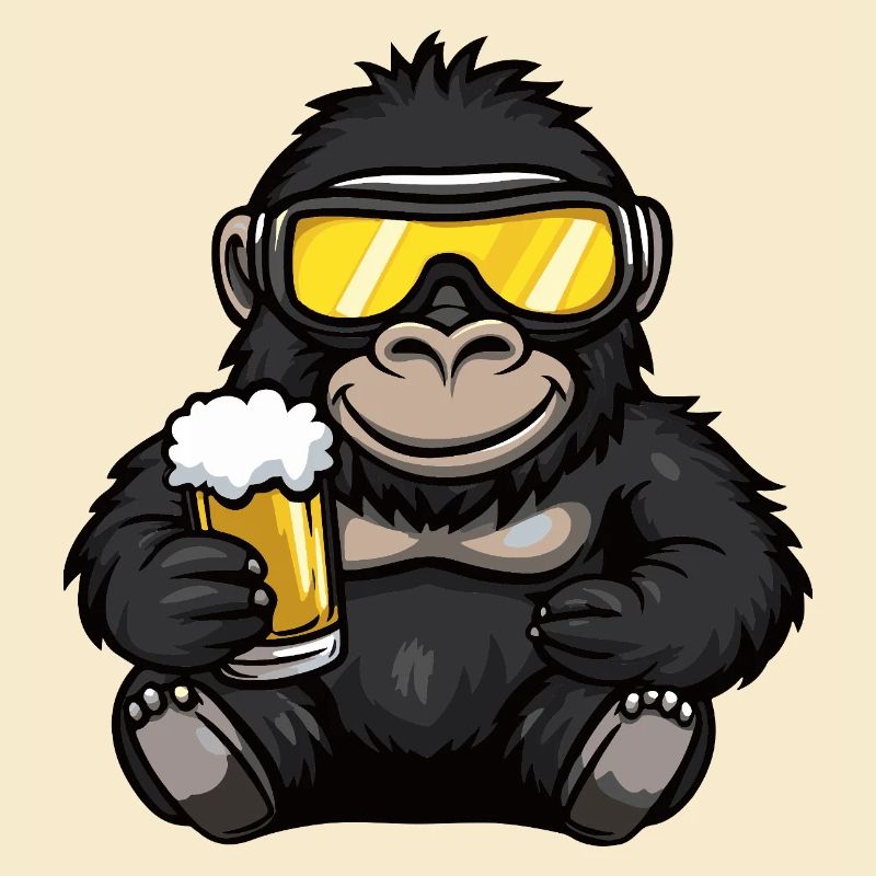 Gorilla Apres Ski Bier Comic