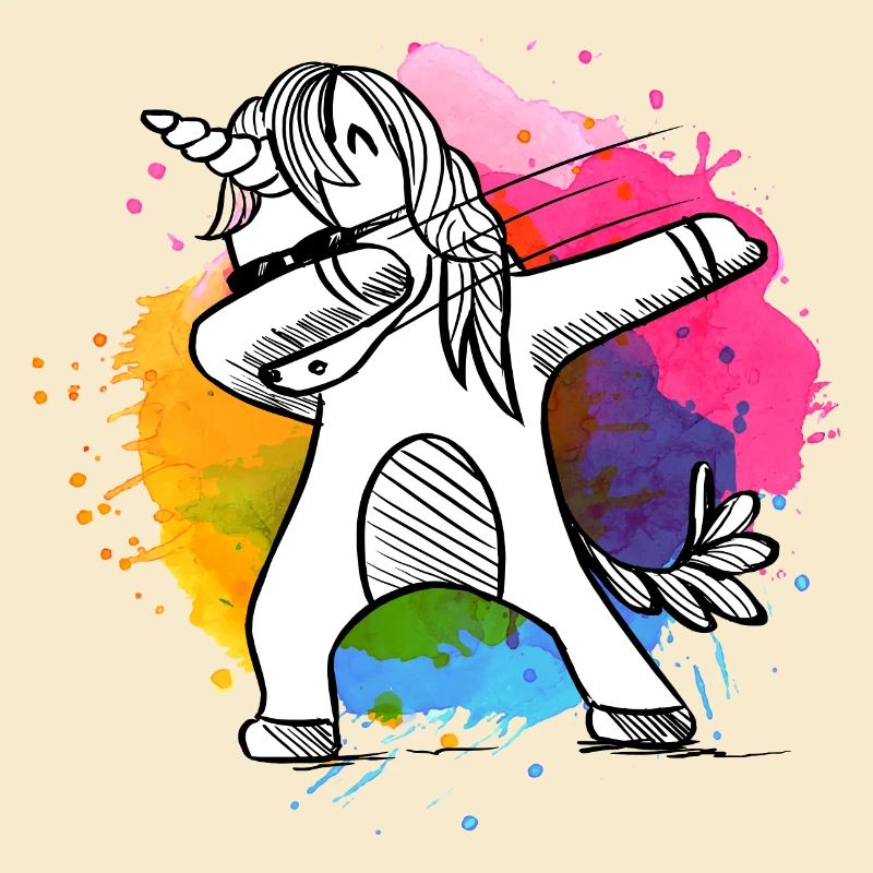 Dabbing Einhorn, Unicorn, Einhörner mit Farben