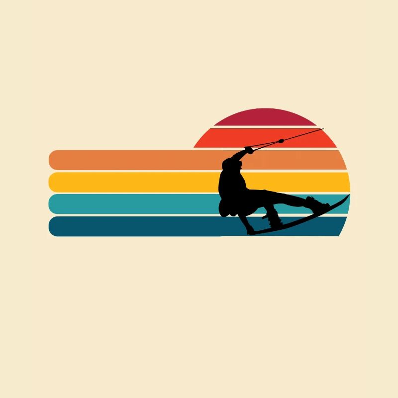 Silhouette de wakeboard