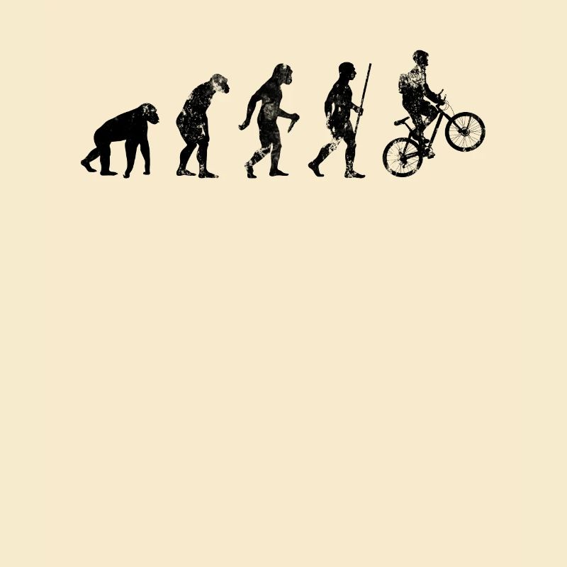 Fahrrad Evolution Affe Mensch Homo bicycle