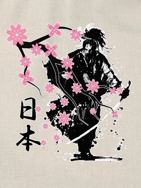 Samurai Krieger Sakura Blumenstil