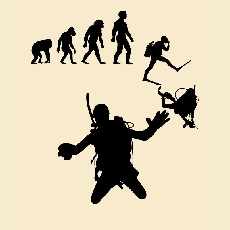 Evolution Taucher Geschenkidee für Taucher Tauchen