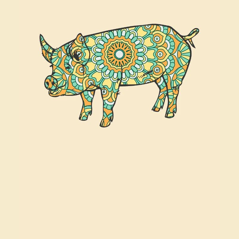Mandala Pig Geometry Pattern