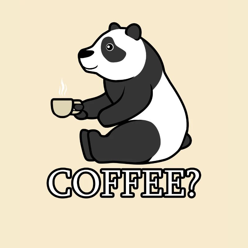 Pandas und Coffee Lazy Monday Work Ironischer