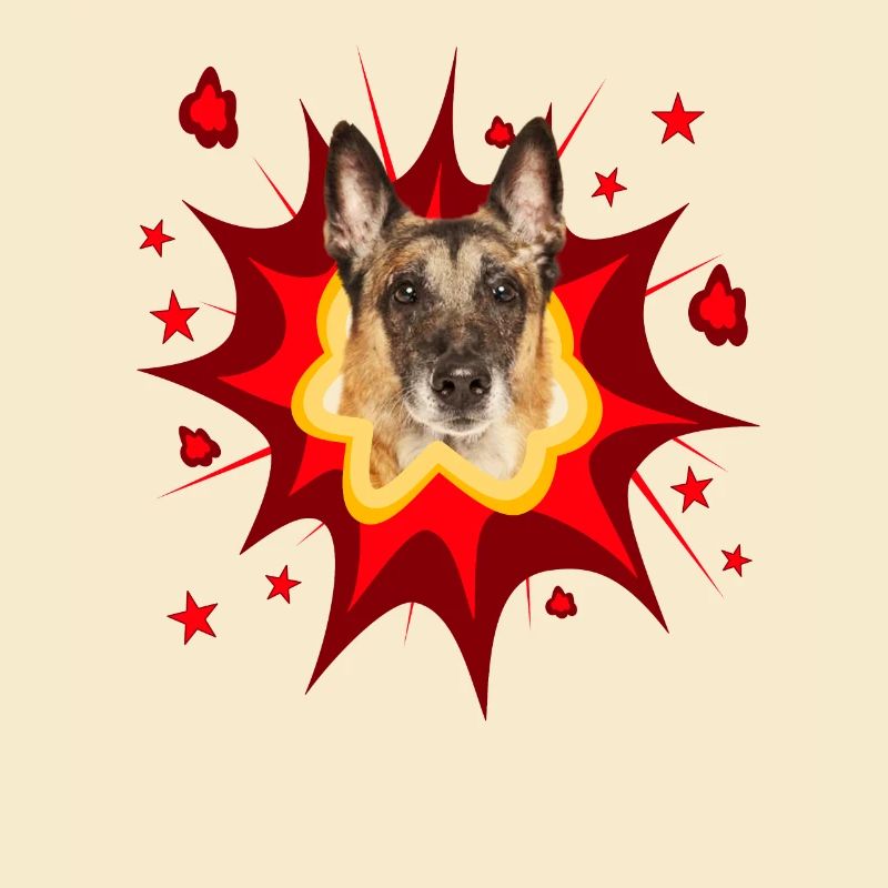 Comic Hund Design - Pow - Malinois