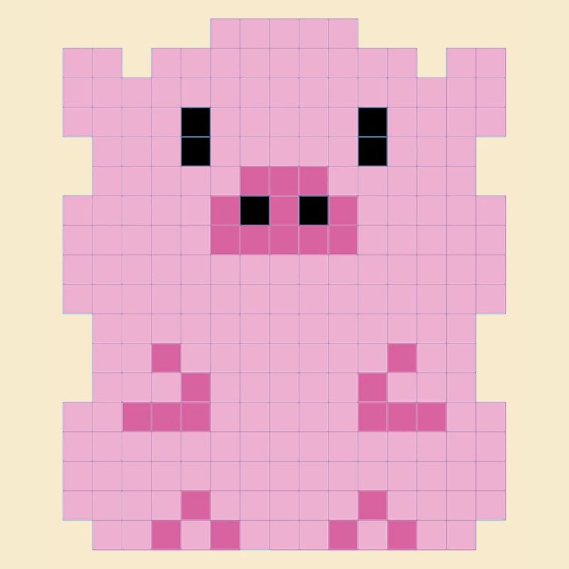 A pixelated piglet