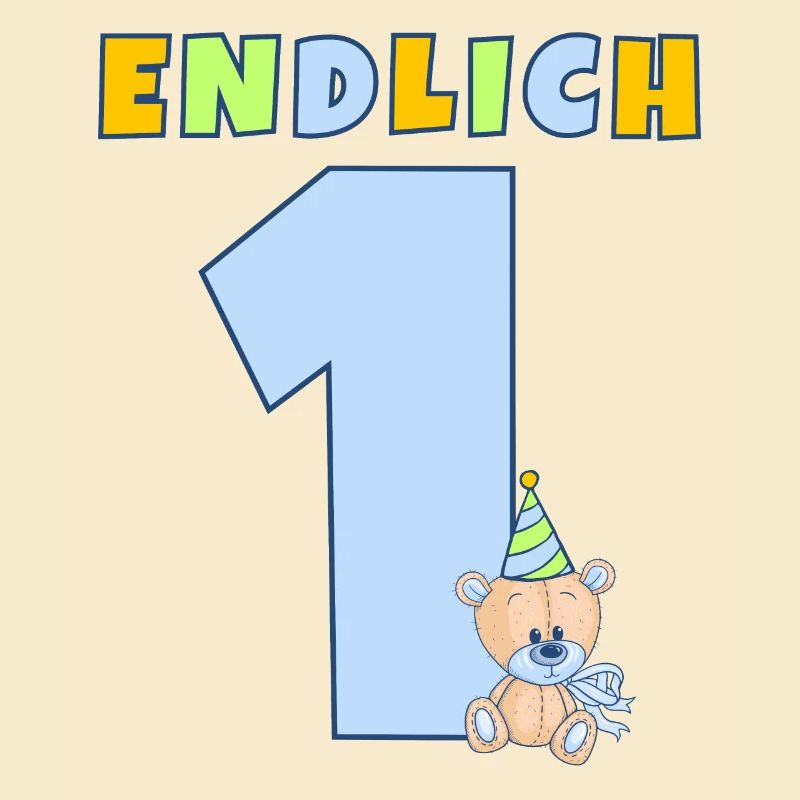 ENDLICH 1 Erster Geburtstag Kindergeburtstag Bär