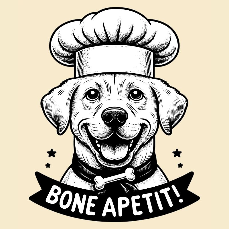 Dog with chef's hat