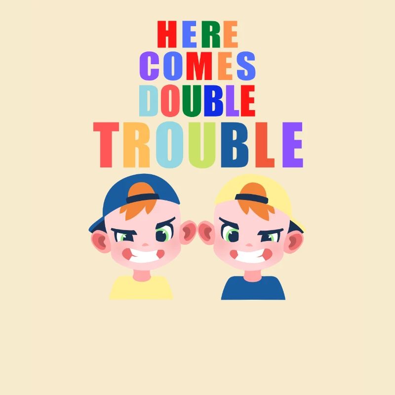 Here comes double Trouble twins boys