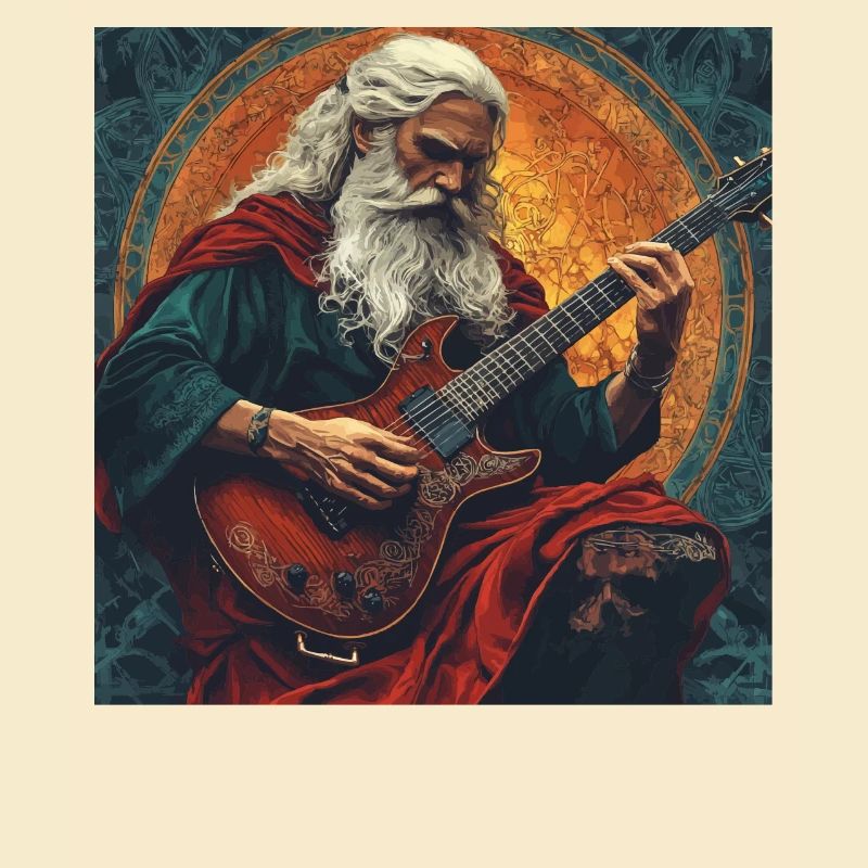 Odin mit E-Gitarre