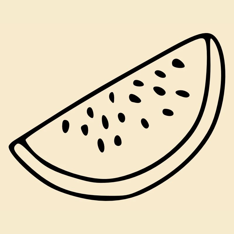 Pastèque Emoji Fruit Sticker Sketch Noir