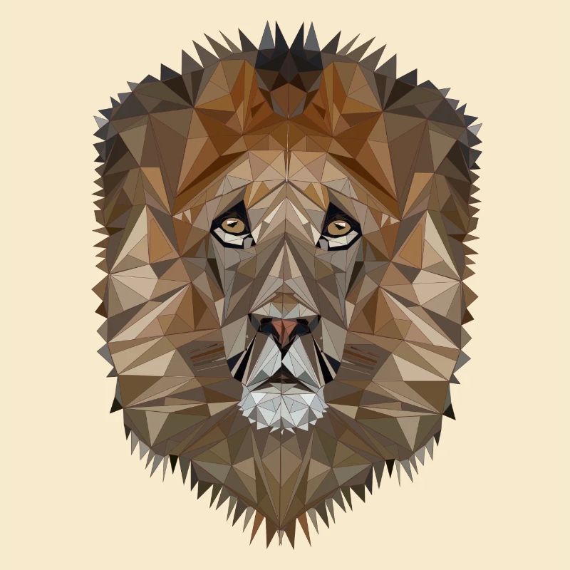 Löwe-Polygon Design-Herrscher des Jungles