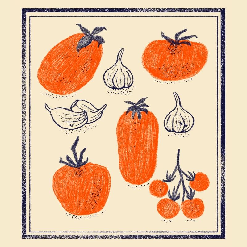 Tomato Bulb Garlic Pattern