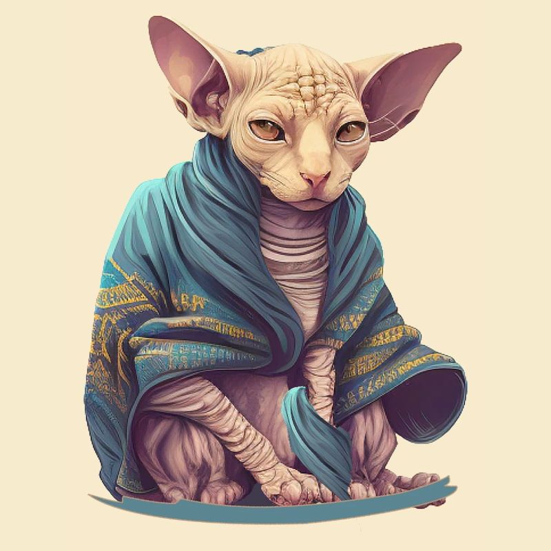 Sphinx cat with cape