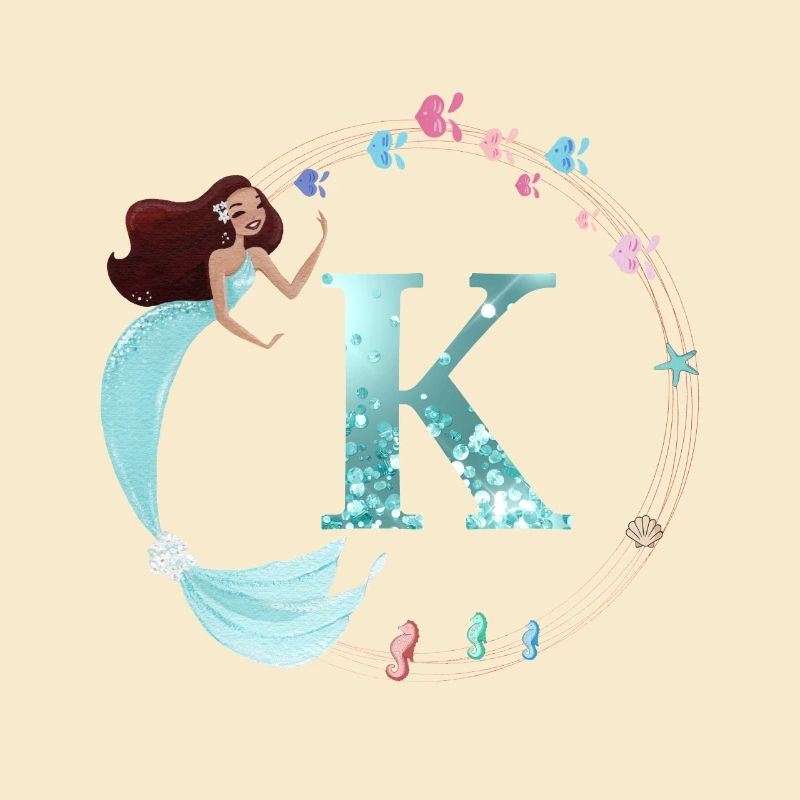 Customizable Monogram K Mermaid