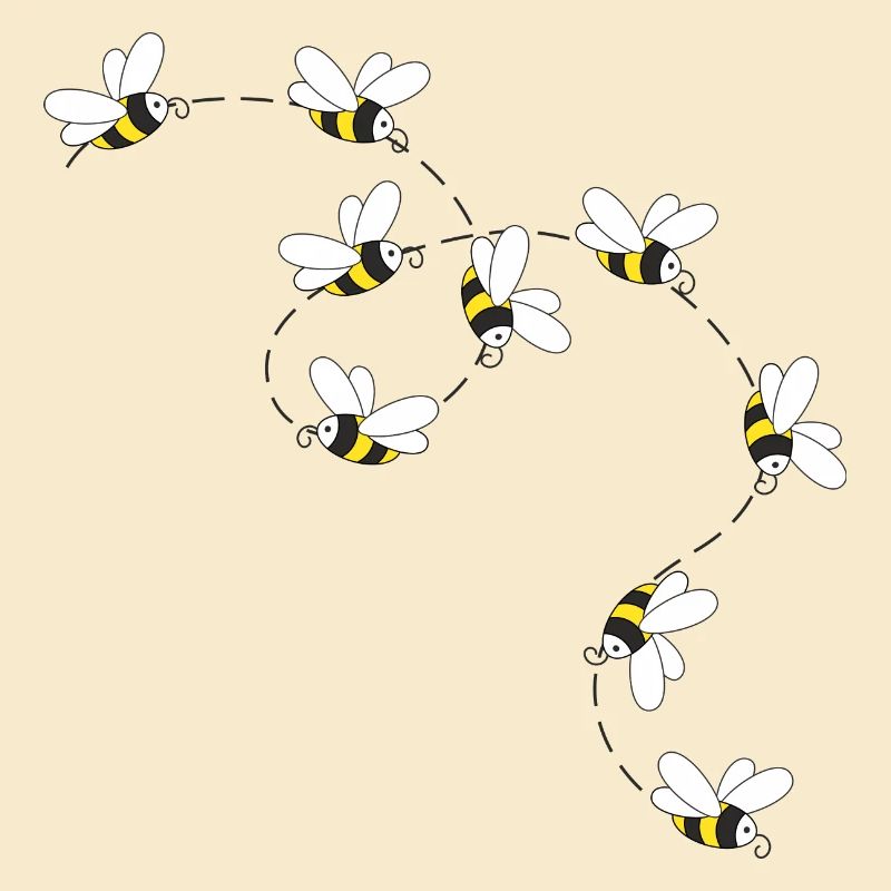 Bees fly
