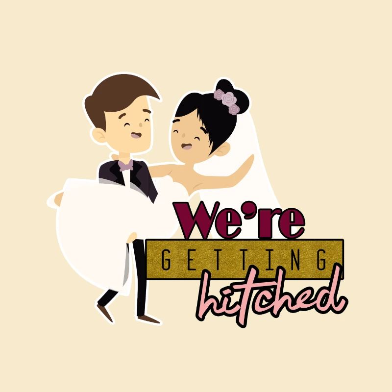 Getting Hitched black Souvenir, Gift, Gift Idea