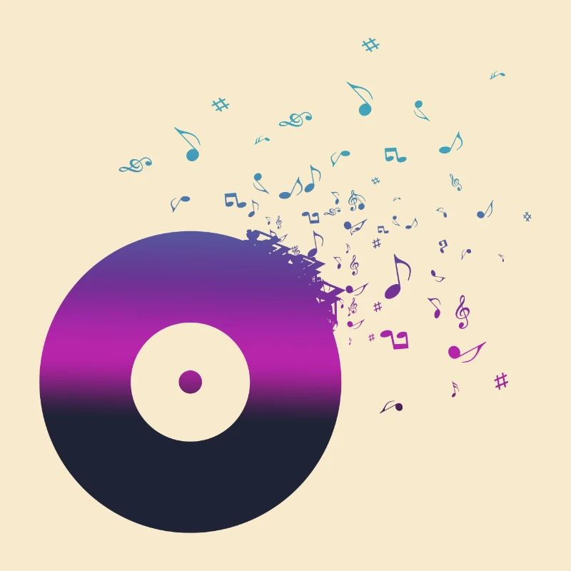 Notes de musique de disque vinyle VINYLE