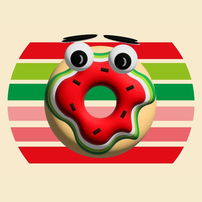 Melonen Donut im Urlaub.