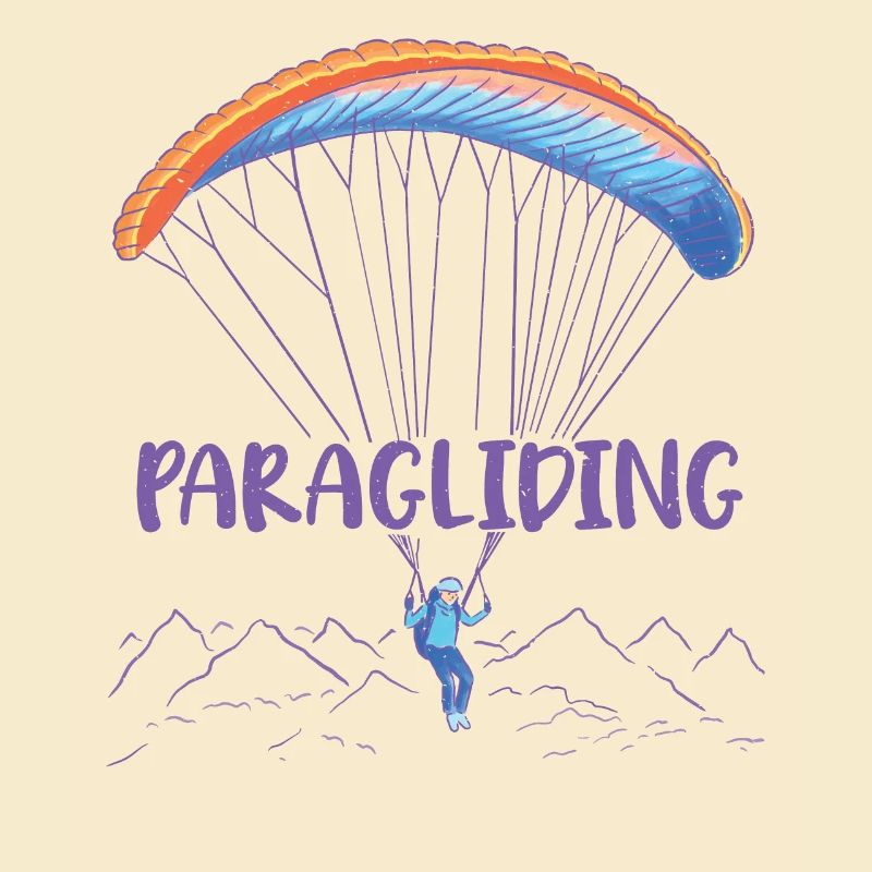 Paraglider text on parachute with