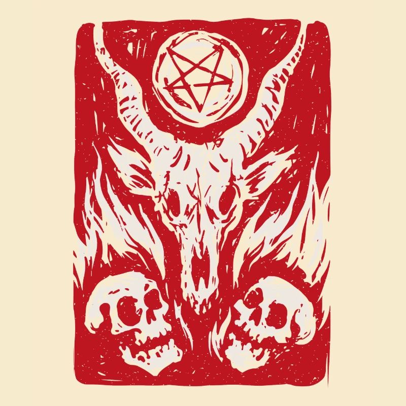 Retro Baphomet Satanic Satan Goat Devil Occult