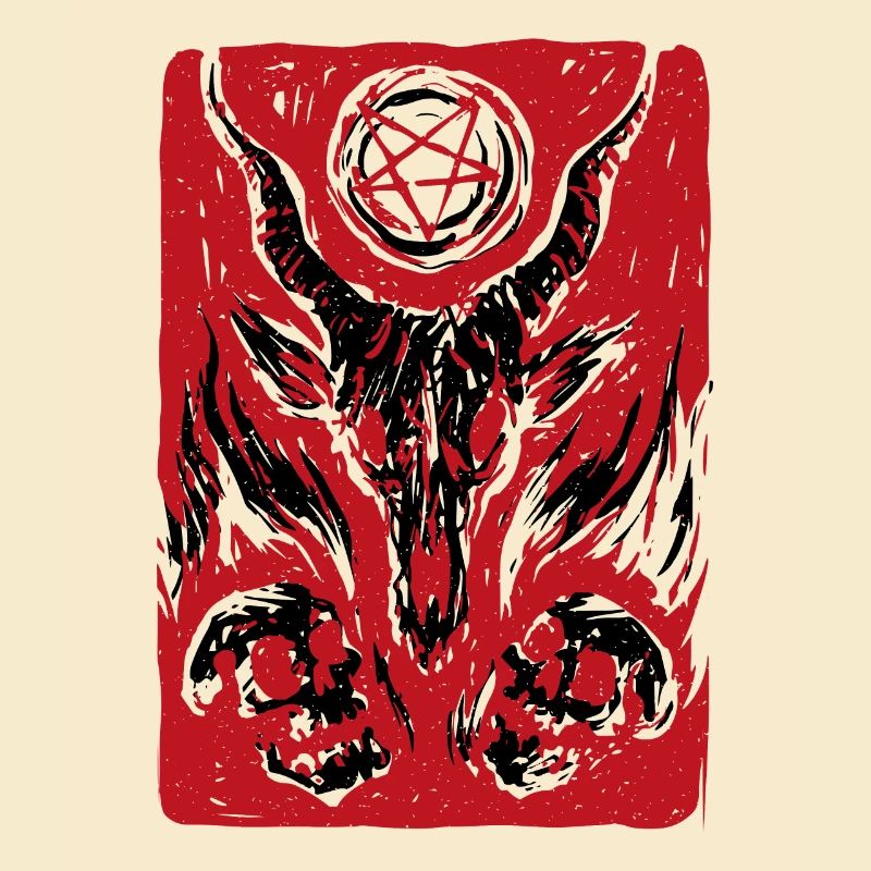 Retro Baphomet Satanic Satan Goat Devil Occult