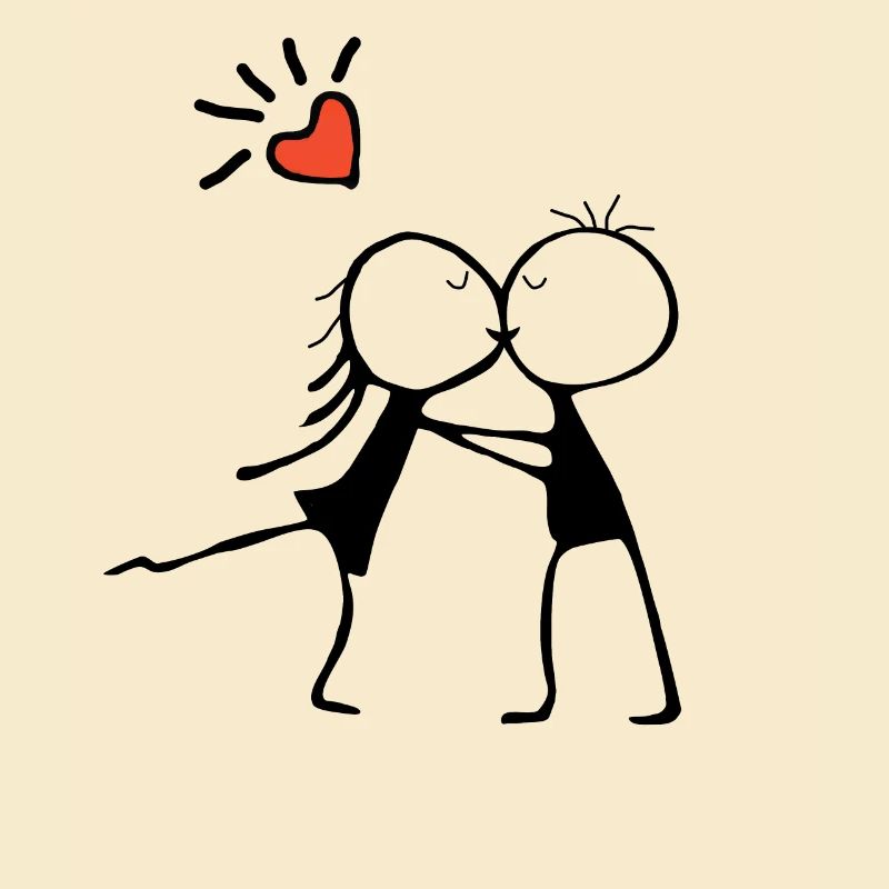 Umarmung der Liebe: Ein romantisches Paar-Design