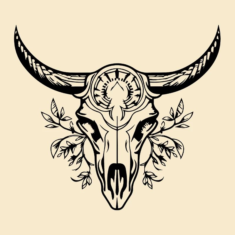 Kuh Schädel Boho