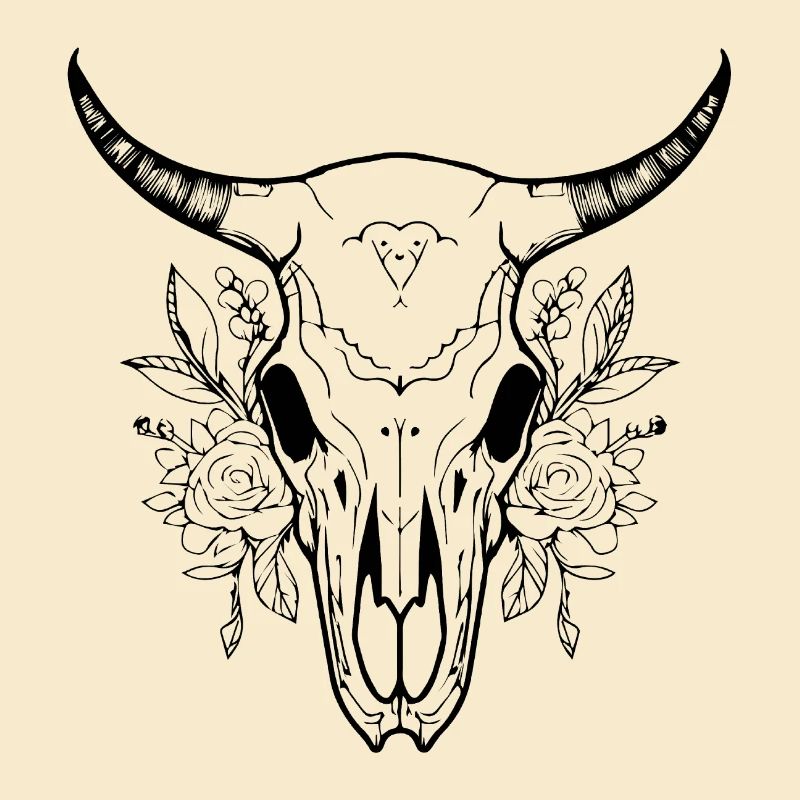Kuh Schädel Boho
