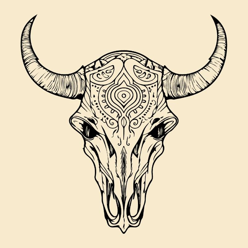 Kuh Schädel Boho