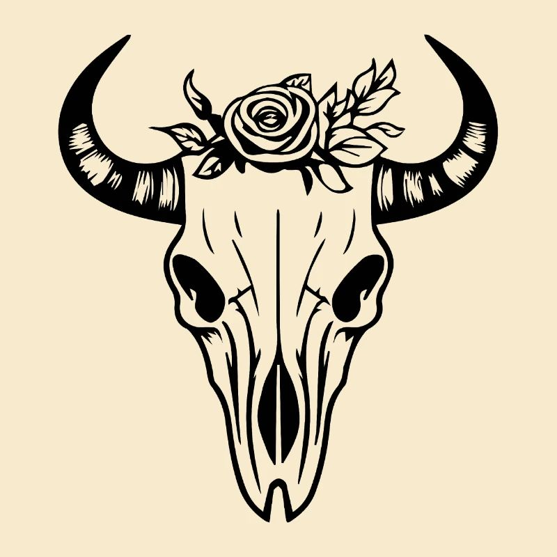 Kuh Schädel Boho