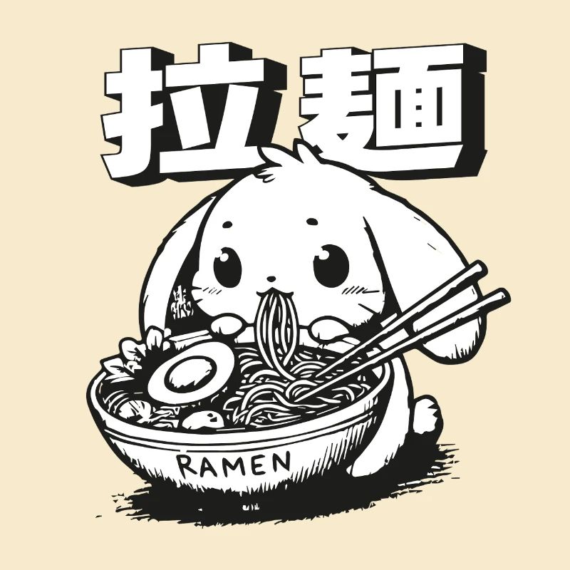 Cute Ramen Bunny Merch