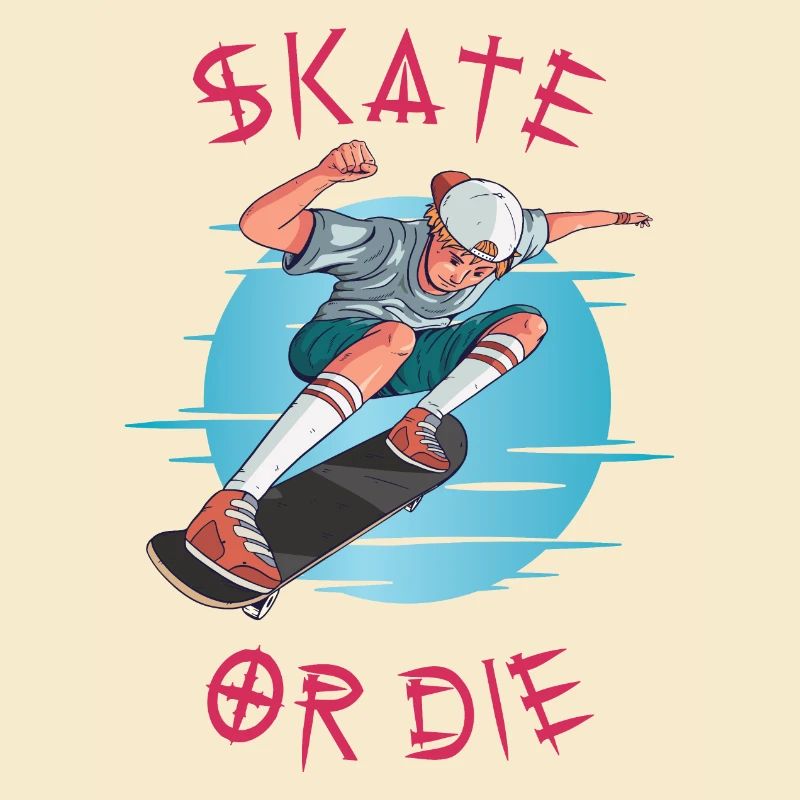 Skate oder stirb Skateboarder Junge