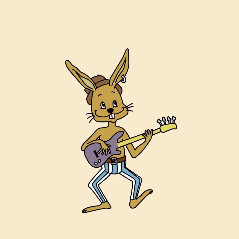 Bass playing rabbit