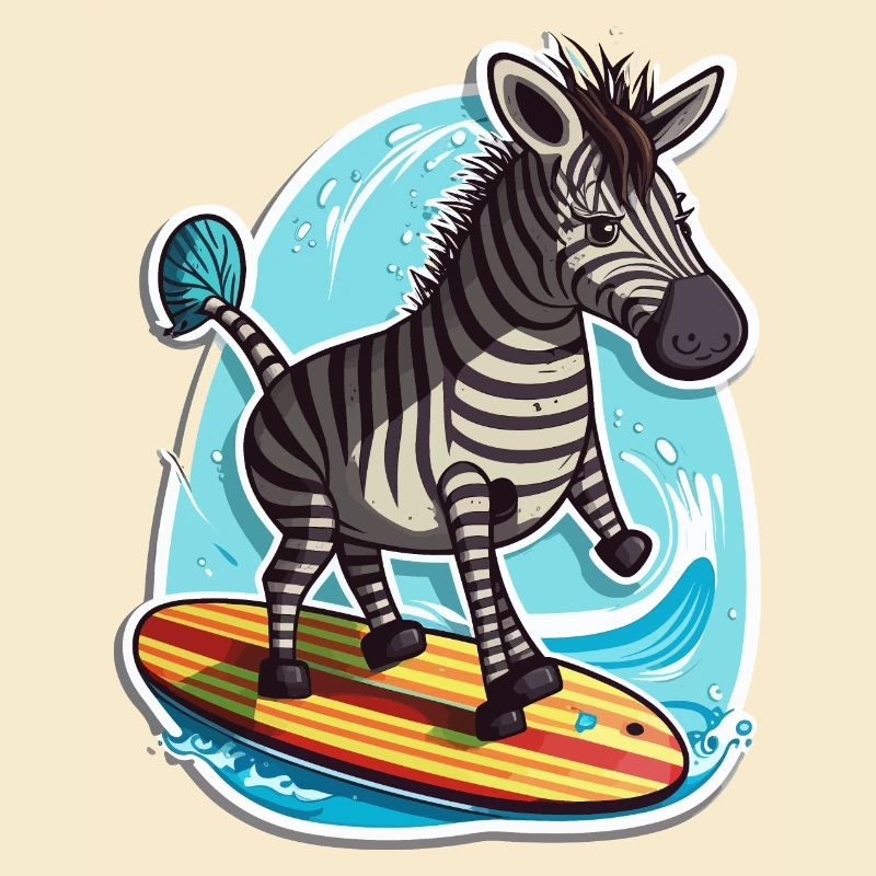 Surfendes Zebra