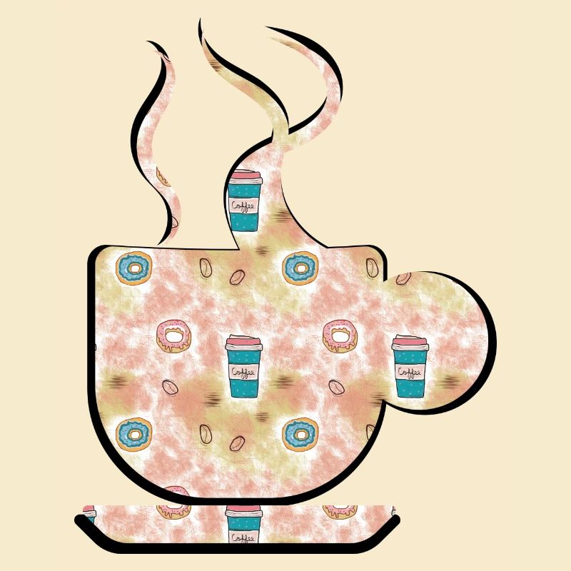 TASSE DAMPFENDER KAFFEE/TEE MIT DONUTS.