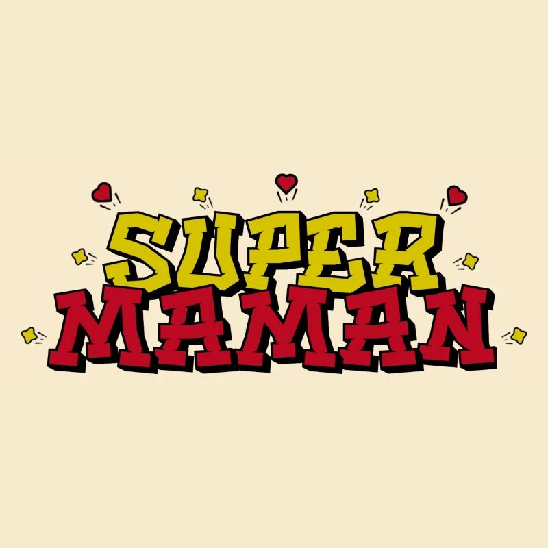 Super Maman Coeur étoiles