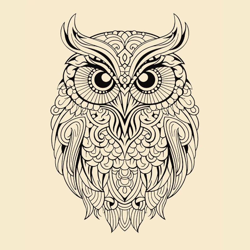 Mythical Magical Boho Owl with Patterns