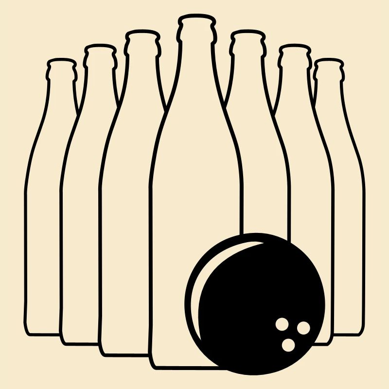 Bowling de bière avec boule de bowling