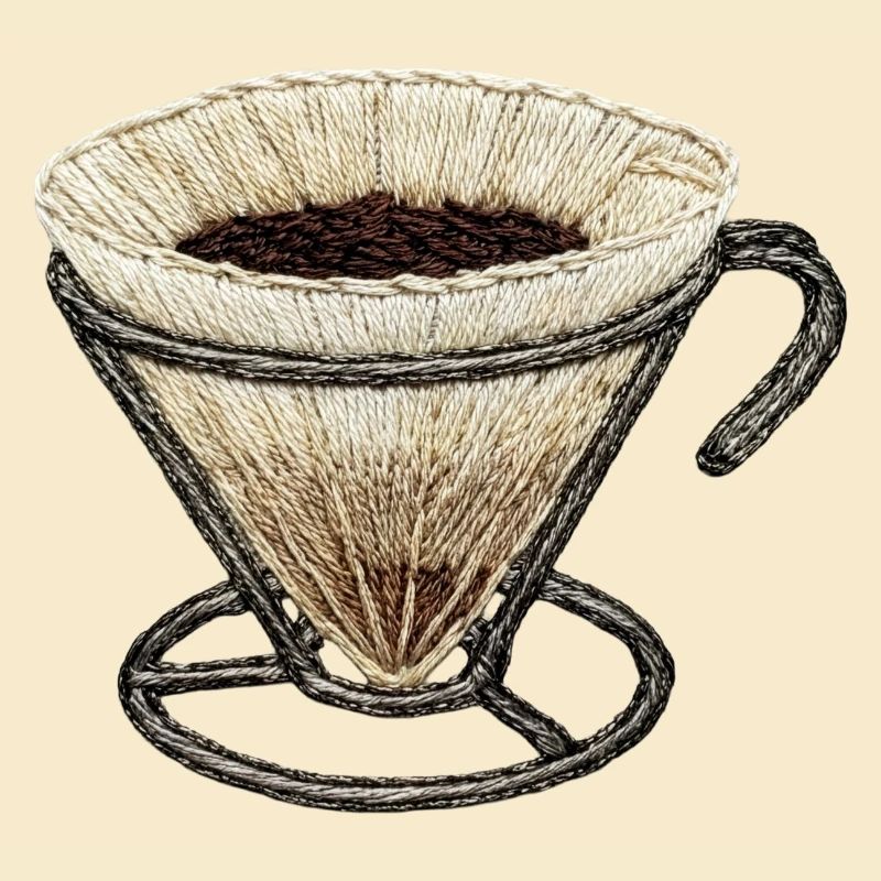 Embroidered coffee filter – coffee nerd (printed)