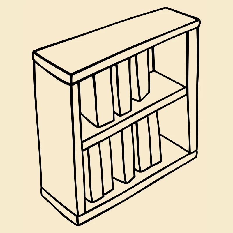 Bookcase Clipart Design